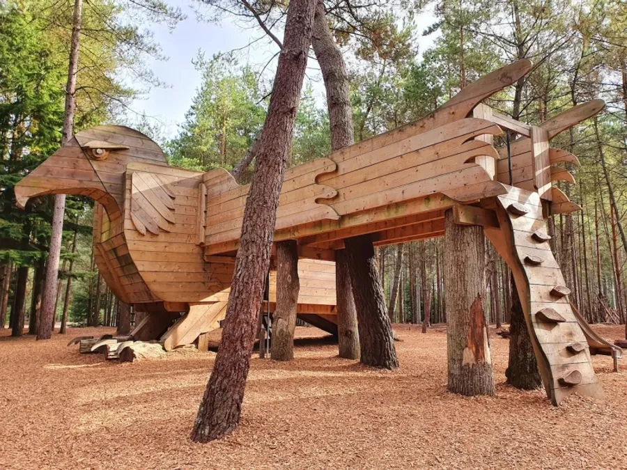 Hawk-themed wooden climbing centre Moors Valley Country Park