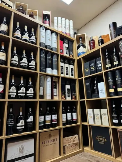 shelves stocked with Port
