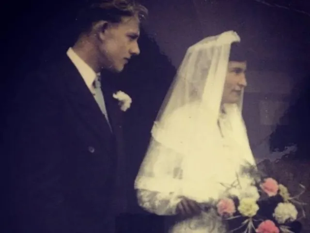 Mr & Mrs Bourne on their wedding day