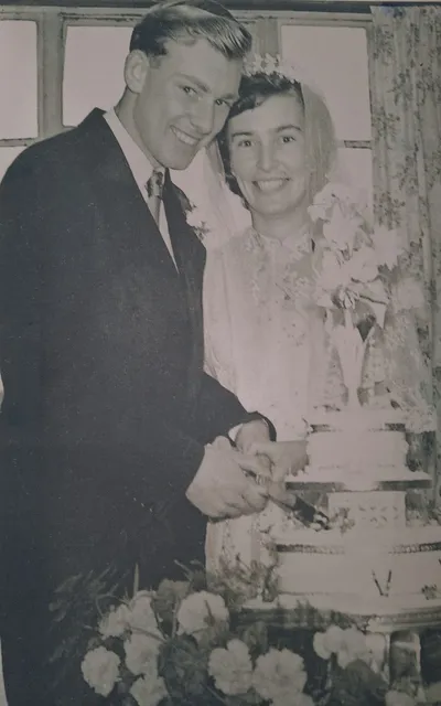 Michael and Brenda Bourne on their wedding day