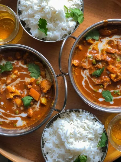 curry and rice dishes