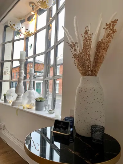 view from inside the salon