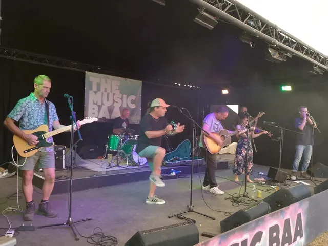 The Music Baa stretch tent and stage at Dreamacres Campsite