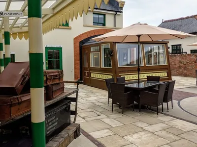 Platform themed seating area